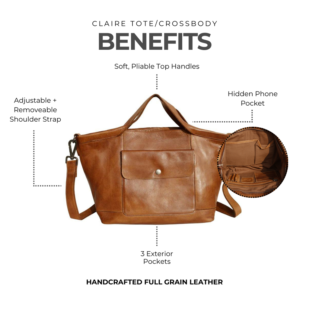 Claire Leather Tote/Crossbody