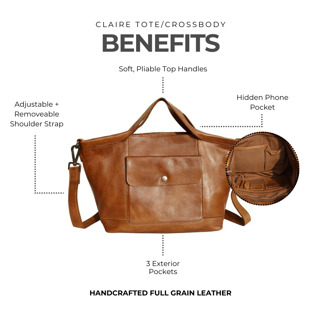 Claire Leather Tote/Crossbody