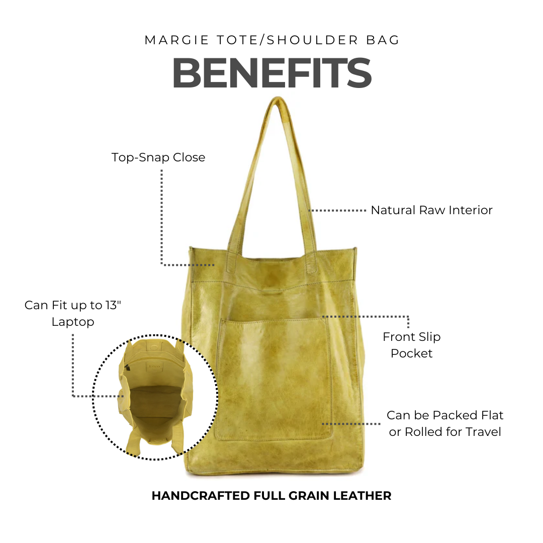 Margie Leather Tote/Shoulder Bag