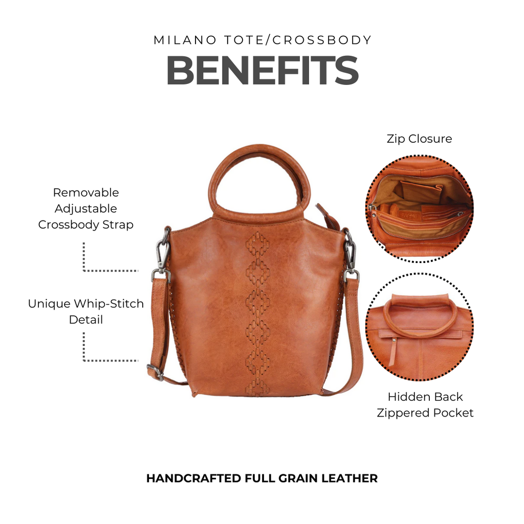 Milano Leather Tote/Crossbody